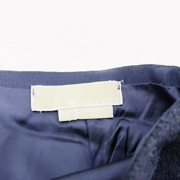 Michael Kors Navy Wool Tweed Pencil Skirt Italy SZ6 - Picture 4 of 8